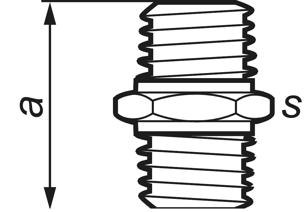 GF  280  Nippel    1/4" schwarz, Mat. Stahl